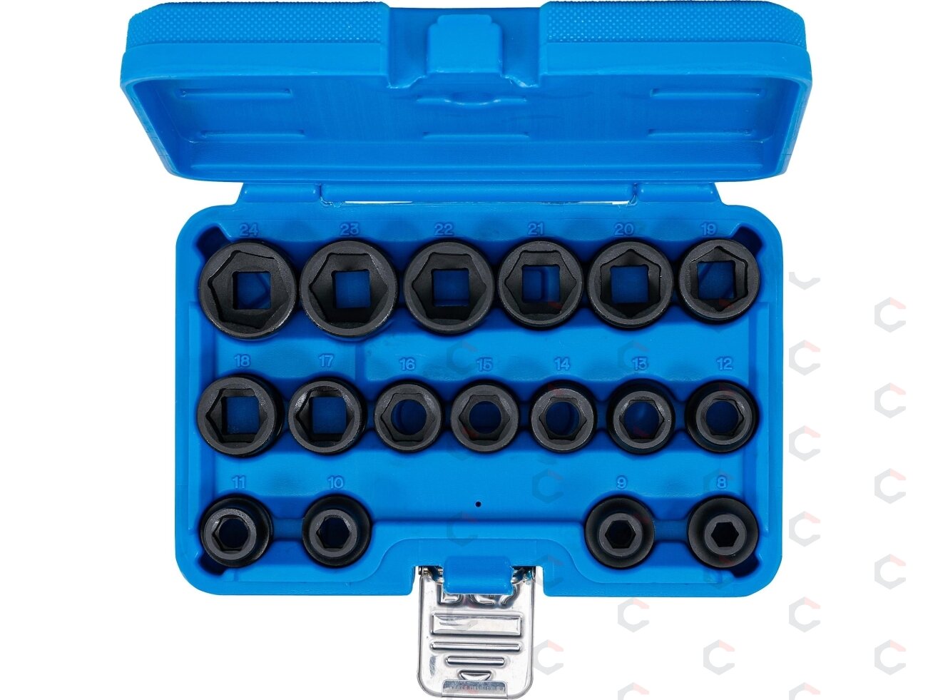 Smūginių galvučių rinkinys | patrumpintos | 12,5 mm (1/2") | 8–24 mm | 17 vnt. (9286) 3 Smūginių galvučių rinkinys | patrumpintos | 12,5 mm (1/2") | 8–24 mm | 17 vnt. (9286) 3