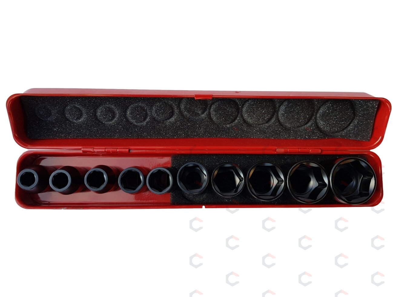 Smūginių galvučių rinkinys, šešiakampės | 12,5 mm (1/2") | 9 - 27 mm | 10 vnt. (SK1209) 1 Smūginių galvučių rinkinys, šešiakampės | 12,5 mm (1/2") | 9 - 27 mm | 10 vnt. (SK1209) 1