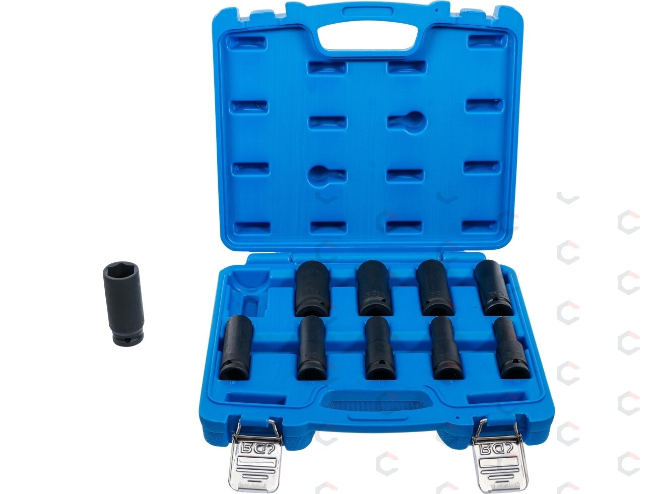 Smūginių ilgų galvučių rinkinys | 12,5 mm (1/2") | 10-24 mm | 10 vnt. (5206) Smūginių ilgų galvučių rinkinys | 12,5 mm (1/2") | 10-24 mm | 10 vnt. (5206)