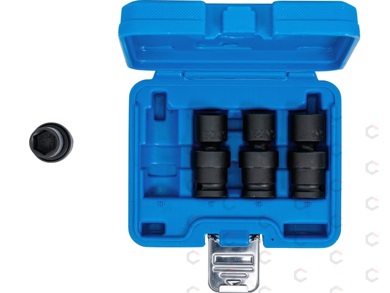 Smūginių šarnyrinių galvučių komplektas | 12,5 mm (1/2") | 4 vnt. (5200) 3
