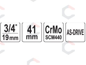 Ilga smūginė galvutė | 41 mm | 3/4" | CrMo plienas | Yato (YT-1141) 1 Ilga smūginė galvutė | 41 mm | 3/4" | CrMo plienas | Yato (YT-1141) 1