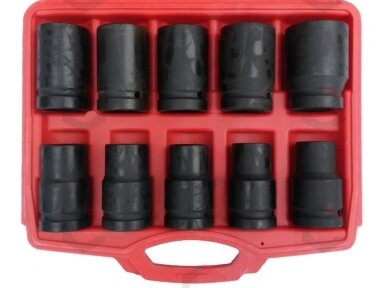 Smūginės galvutės ilgos šešiakampės | 25 mm (1") | 17 - 41 mm | 10 vnt. (ES-5826) Smūginės galvutės ilgos šešiakampės | 25 mm (1") | 17 - 41 mm | 10 vnt. (ES-5826)