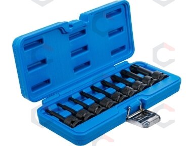 Smūginiai antgaliai | 12,5 mm (1/2") | T-Star (Torx) T20 - T70 | 9 vnt (5480) Smūginiai antgaliai | 12,5 mm (1/2") | T-Star (Torx) T20 - T70 | 9 vnt (5480)