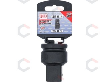 Smūginis adapteris | vidinis kvadratas 20 mm (3/4") - išorinis kvadratas 25 mm (1") (195) Smūginis adapteris | vidinis kvadratas 20 mm (3/4") - išorinis kvadratas 25 mm (1") (195)