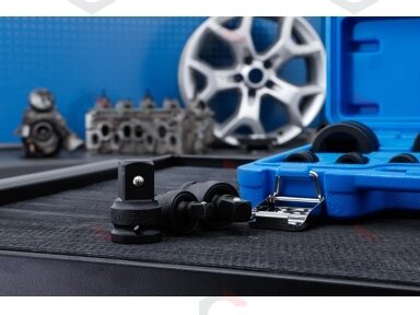 Smūginių adapterių ir šarnyrų / kardanų rinkinys | 6.3 mm (1/4") - 25 mm (1") | 11 vnt. (25140) Smūginių adapterių ir šarnyrų / kardanų rinkinys | 6.3 mm (1/4") - 25 mm (1") | 11 vnt. (25140)