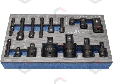 Smūginių adapterių ir šarnyrų / kardanų rinkinys | Cr-Mo | 17 vnt. (H640617) Smūginių adapterių ir šarnyrų / kardanų rinkinys | Cr-Mo | 17 vnt. (H640617)