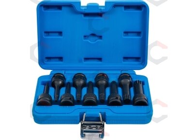 Smūginių antgalių rinkinys – Spline (XZN) CR-MO 1/2" – M4–M16 | 9 vnt. (5482)