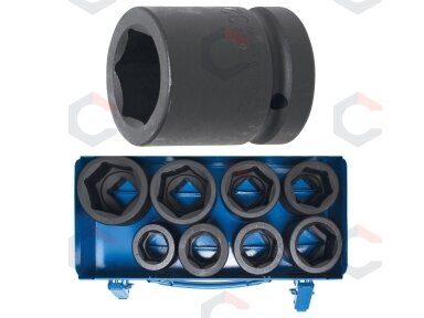 Smūginių galvučių rinkinys – 1" pavara – 27–50 mm | 8 vnt. (5245) Smūginių galvučių rinkinys – 1" pavara – 27–50 mm | 8 vnt. (5245)