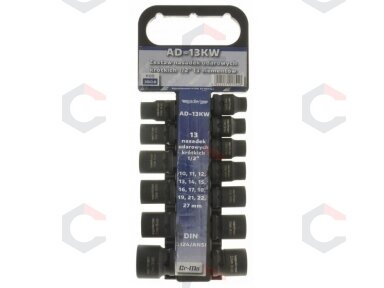 Smūginių galvučių rinkinys, šešiakampės | 12,5 mm (1/2") | 10 - 27 mm | 13 vnt. (SK12013) Smūginių galvučių rinkinys, šešiakampės | 12,5 mm (1/2") | 10 - 27 mm | 13 vnt. (SK12013)