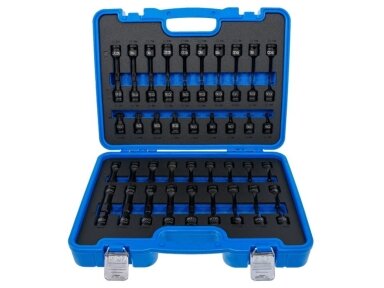 Smūginių galvučių su antgaliais rinkinys | 1/2" | HEX, Torx, XZN | 56 dalių (7298) Smūginių galvučių su antgaliais rinkinys | 1/2" | HEX, Torx, XZN | 56 dalių (7298)