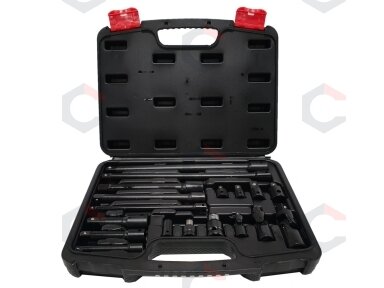Smūginių ilgintuvų / adapterių / šarnyrų rinkinys | 6.3 mm (1/4") / 10 mm (3/8") / 12,5 mm (1/2") | 18 vnt. (DT18S) Smūginių ilgintuvų / adapterių / šarnyrų rinkinys | 6.3 mm (1/4") / 10 mm (3/8") / 12,5 mm (1/2") | 18 vnt. (DT18S)