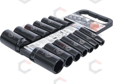 Smūginių ilgų galvučių rinkinys | 12,5 mm (1/2") | 10-32 mm | 13 vnt. (95207) Smūginių ilgų galvučių rinkinys | 12,5 mm (1/2") | 10-32 mm | 13 vnt. (95207)