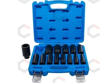 Smūginių ilgų galvučių rinkinys | 12,5 mm (1/2") | 10-32 mm | 14 vnt. (5207) Smūginių ilgų galvučių rinkinys | 12,5 mm (1/2") | 10-32 mm | 14 vnt. (5207)