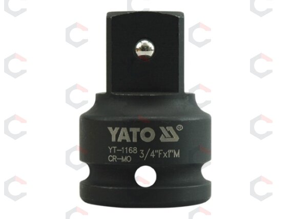 Smūginis adapteris | vidinis kvadratas 20 mm (3/4") - išorinis kvadratas 25 mm (1") (YT-1168) Smūginis adapteris | vidinis kvadratas 20 mm (3/4") - išorinis kvadratas 25 mm (1") (YT-1168)