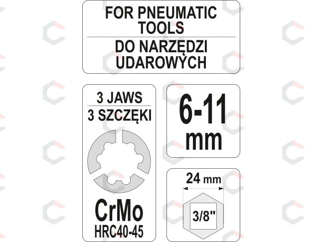 Smeigių išsukėjas | 6-11 mm (YT-06255) 3 Smeigių išsukėjas | 6-11 mm (YT-06255) 3