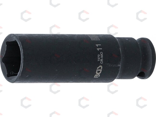 Smūginė galvutė ilga | šešiakampė | 6,3 mm (1/4") | 11 mm (7270) Smūginė galvutė ilga | šešiakampė | 6,3 mm (1/4") | 11 mm (7270)