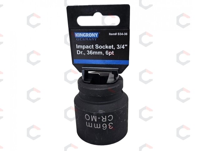 Smūginė šešiakampė galvutė | 20 mm (3/4") | 36 mm (S34-36) Smūginė šešiakampė galvutė | 20 mm (3/4") | 36 mm (S34-36)