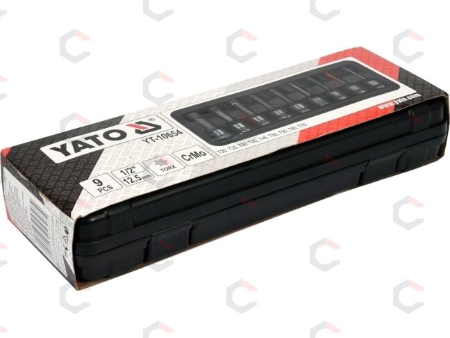 Smūginiai antgaliai | 12,5 mm (1/2") | T-Star (Torx) T20 - T70 | 9 vnt (YT-10654) 3