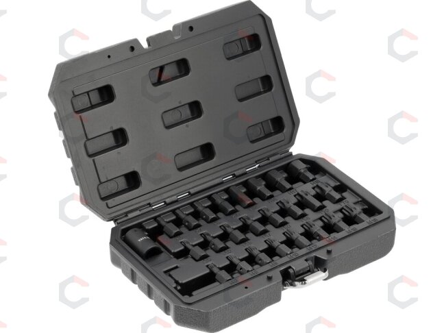 Smūginių antgalių galvučių rinkinys | 12,7 mm (1/2") | 25 vnt (YT-10657) Smūginių antgalių galvučių rinkinys | 12,7 mm (1/2") | 25 vnt (YT-10657)