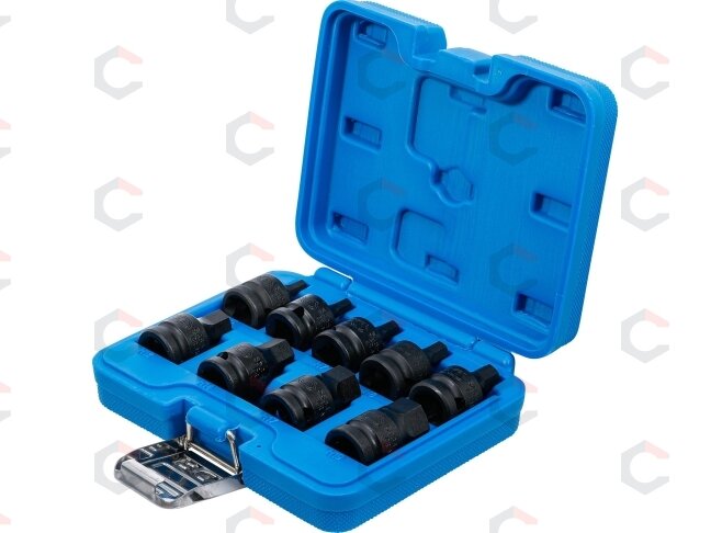 Smūginių antgalių rinkinys | 12,5 mm (1/2") | hex šešiakampis 5 - 19 mm | 9 vnt. (5485) 2 Smūginių antgalių rinkinys | 12,5 mm (1/2") | hex šešiakampis 5 - 19 mm | 9 vnt. (5485) 2