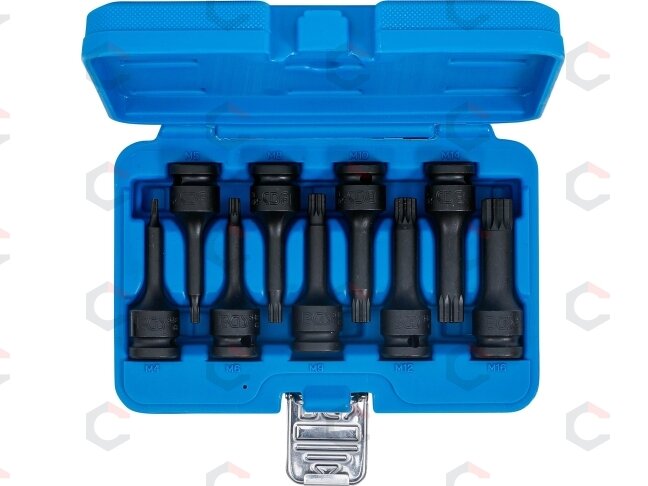 Smūginių antgalių rinkinys – Spline (XZN) CR-MO 1/2" – M4–M16 | 9 vnt. (5482) 4 Smūginių antgalių rinkinys – Spline (XZN) CR-MO 1/2" – M4–M16 | 9 vnt. (5482) 4