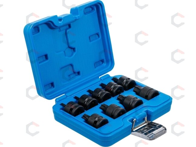 Smūginių galvučių su T-Star antgaliais rinkinys 1/2" T20–T70 9 vnt. (5486) 1 Smūginių galvučių su T-Star antgaliais rinkinys 1/2" T20–T70 9 vnt. (5486) 1