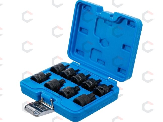 Smūginių galvučių su T-Star antgaliais rinkinys 1/2" T20–T70 9 vnt. (5486) 2 Smūginių galvučių su T-Star antgaliais rinkinys 1/2" T20–T70 9 vnt. (5486) 2
