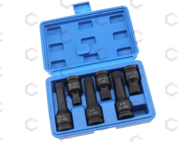 Smūginių antgalių rinkinys – su skyle (tamperproof) Spline XZN – 1/2" | M14–M18 | 6 vnt. (S1121) Smūginių antgalių rinkinys – su skyle (tamperproof) Spline XZN – 1/2" | M14–M18 | 6 vnt. (S1121)