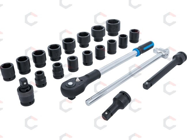 Smūginių galvučių ir rakto rinkinys | 20 mm (3/4") | 21 vnt. (5258) 2 Smūginių galvučių ir rakto rinkinys | 20 mm (3/4") | 21 vnt. (5258) 2