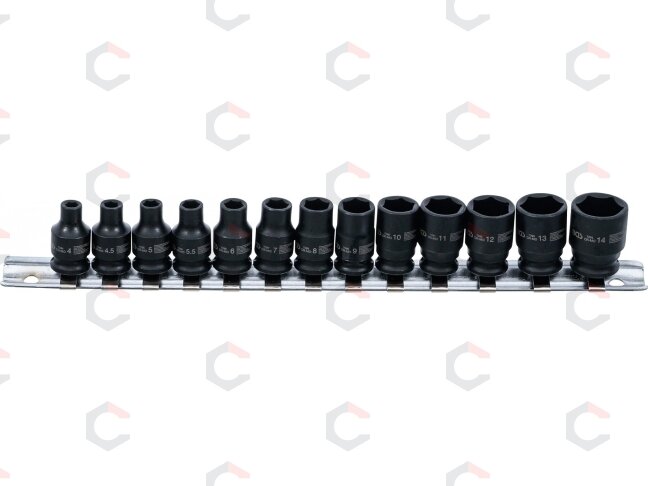Smūginių galvučių komplektas | šešiakampės | 6,3 mm (1/4") | 4 - 14 mm | 13 vnt. (5296)