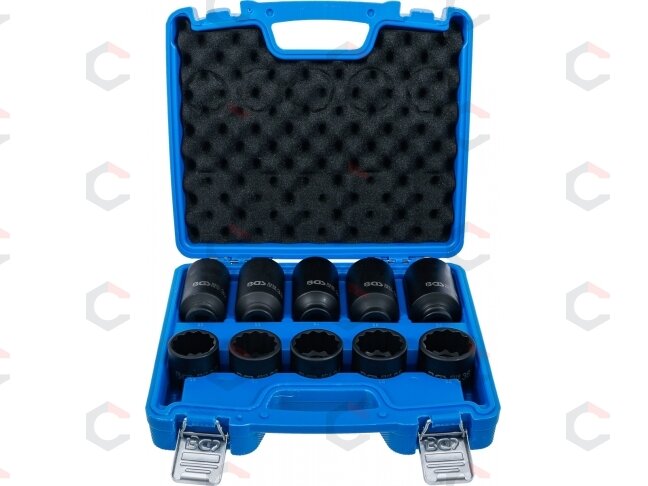 Smūginių galvučių rinkinys | 12-kampų | 12.5 mm (1/2") | 32 - 36 mm | 10 vnt.| 17 vnt. (5330) 1