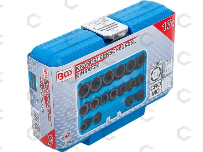 Smūginių galvučių rinkinys | patrumpintos | 12,5 mm (1/2") | 8–24 mm | 17 vnt. (9286) 5 Smūginių galvučių rinkinys | patrumpintos | 12,5 mm (1/2") | 8–24 mm | 17 vnt. (9286) 5