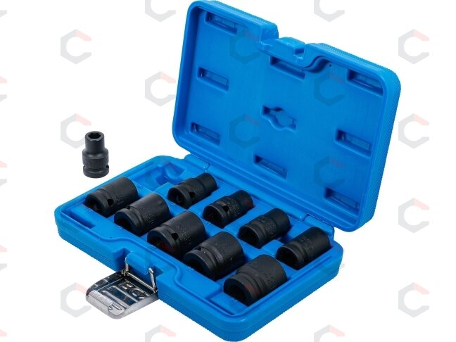 Smūginių galvučių rinkinys, šešiakampės | 12,5 mm (1/2") | 10 - 24 mm | 10 vnt. (5205) 3