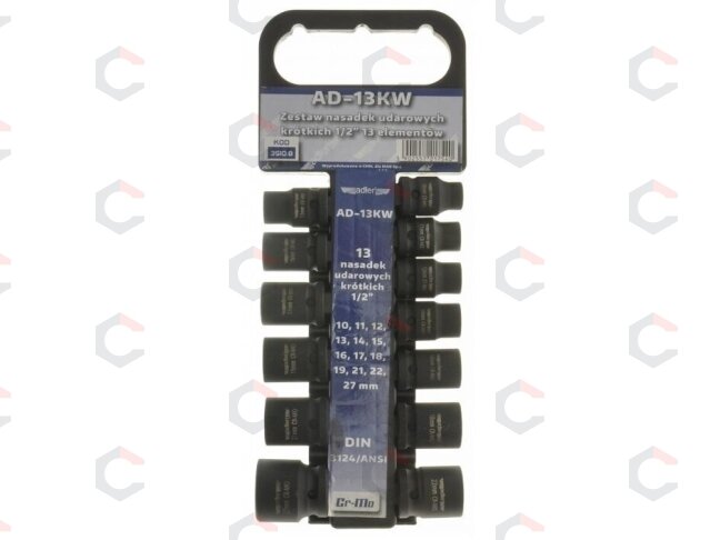 Smūginių galvučių rinkinys, šešiakampės | 12,5 mm (1/2") | 10 - 27 mm | 13 vnt. (SK12013) 1 Smūginių galvučių rinkinys, šešiakampės | 12,5 mm (1/2") | 10 - 27 mm | 13 vnt. (SK12013) 1