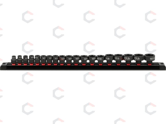 Smūginių galvučių rinkinys, šešiakampės | 9.5 mm (3/8") | 6 - 24 mm | 19 vnt. (YT-10249) 1 Smūginių galvučių rinkinys, šešiakampės | 9.5 mm (3/8") | 6 - 24 mm | 19 vnt. (YT-10249) 1