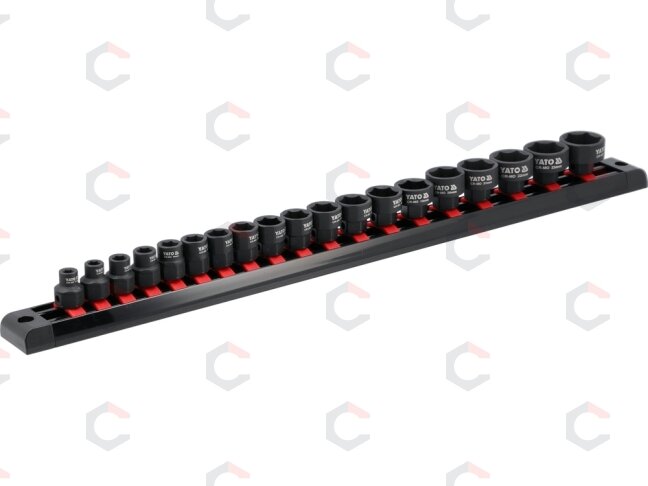 Smūginių galvučių rinkinys, šešiakampės | 9.5 mm (3/8") | 6 - 24 mm | 19 vnt. (YT-10249) Smūginių galvučių rinkinys, šešiakampės | 9.5 mm (3/8") | 6 - 24 mm | 19 vnt. (YT-10249)