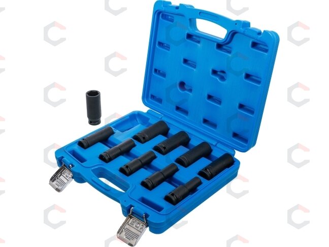 Smūginių ilgų galvučių rinkinys | 12,5 mm (1/2") | 10-24 mm | 10 vnt. (5206) 3 Smūginių ilgų galvučių rinkinys | 12,5 mm (1/2") | 10-24 mm | 10 vnt. (5206) 3