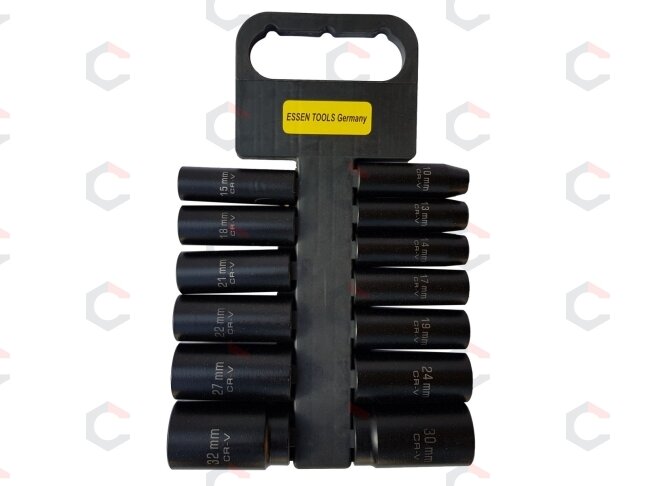 Smūginių ilgų galvučių rinkinys | 12,5 mm (1/2") | 10-32 mm | 13 vnt. (SK1213) Smūginių ilgų galvučių rinkinys | 12,5 mm (1/2") | 10-32 mm | 13 vnt. (SK1213)