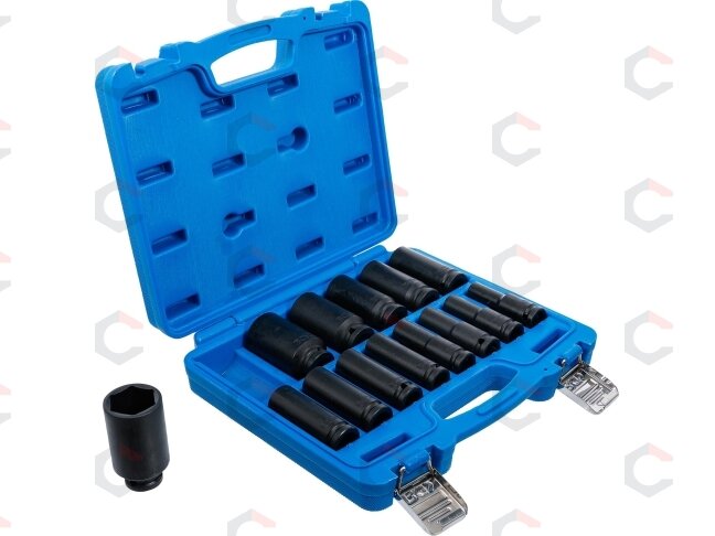 Smūginių ilgų galvučių rinkinys | 12,5 mm (1/2") | 10-32 mm | 14 vnt. (5207) 1 Smūginių ilgų galvučių rinkinys | 12,5 mm (1/2") | 10-32 mm | 14 vnt. (5207) 1
