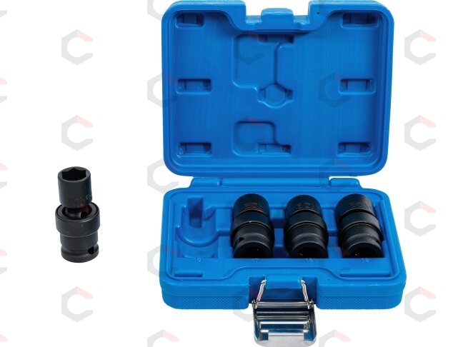 Smūginių šarnyrinių galvučių komplektas | 12,5 mm (1/2") | 4 vnt. (5200) 1 Smūginių šarnyrinių galvučių komplektas | 12,5 mm (1/2") | 4 vnt. (5200) 1