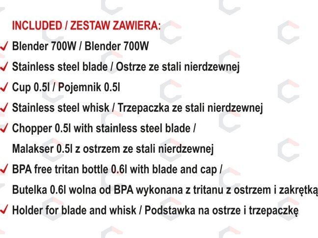 Smulkintuvas / blenderis | 700W (67700) 6 Smulkintuvas / blenderis | 700W (67700) 6
