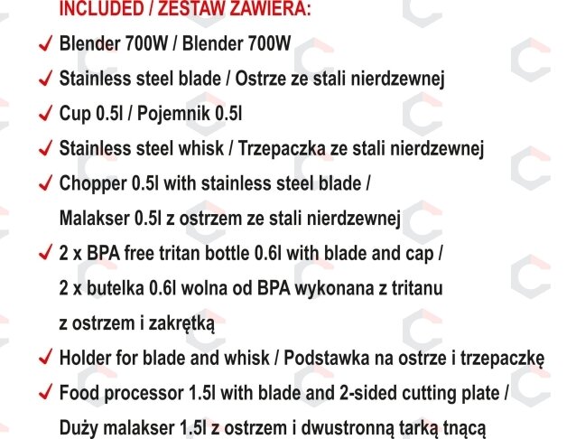 Smulkintuvas / blenderis | 700W (67701) 6 Smulkintuvas / blenderis | 700W (67701) 6