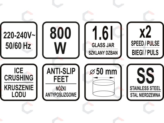 Smulkintuvas / blenderis | 800W 1,6L (67704) 8 Smulkintuvas / blenderis | 800W 1,6L (67704) 8