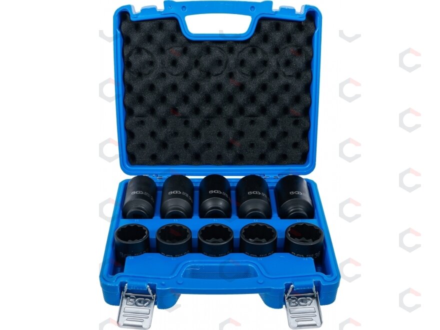Smūginių galvučių rinkinys | 12-kampų | 12.5 mm (1/2") | 32 - 36 mm | 10 vnt.| 17 vnt. (5330) 1