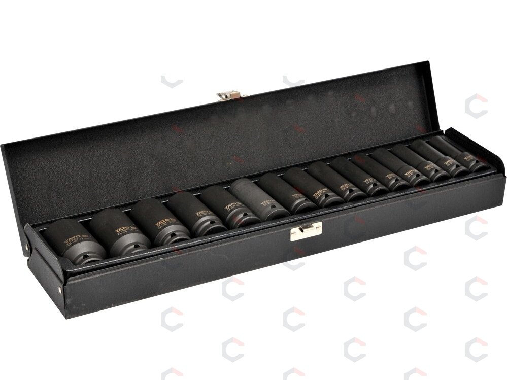 Smūginių ilgų galvučių rinkinys | 12,5 mm (1/2") | 10-32 mm | 15 vnt. (YT-1055) Smūginių ilgų galvučių rinkinys | 12,5 mm (1/2") | 10-32 mm | 15 vnt. (YT-1055)