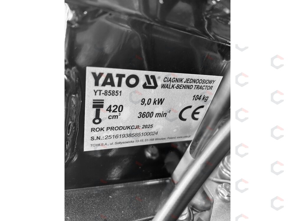 Vienašis traktorius / motoblokas | 420 cm³ | 9 kW | 3+2 bėgiai (YT-85851) 13