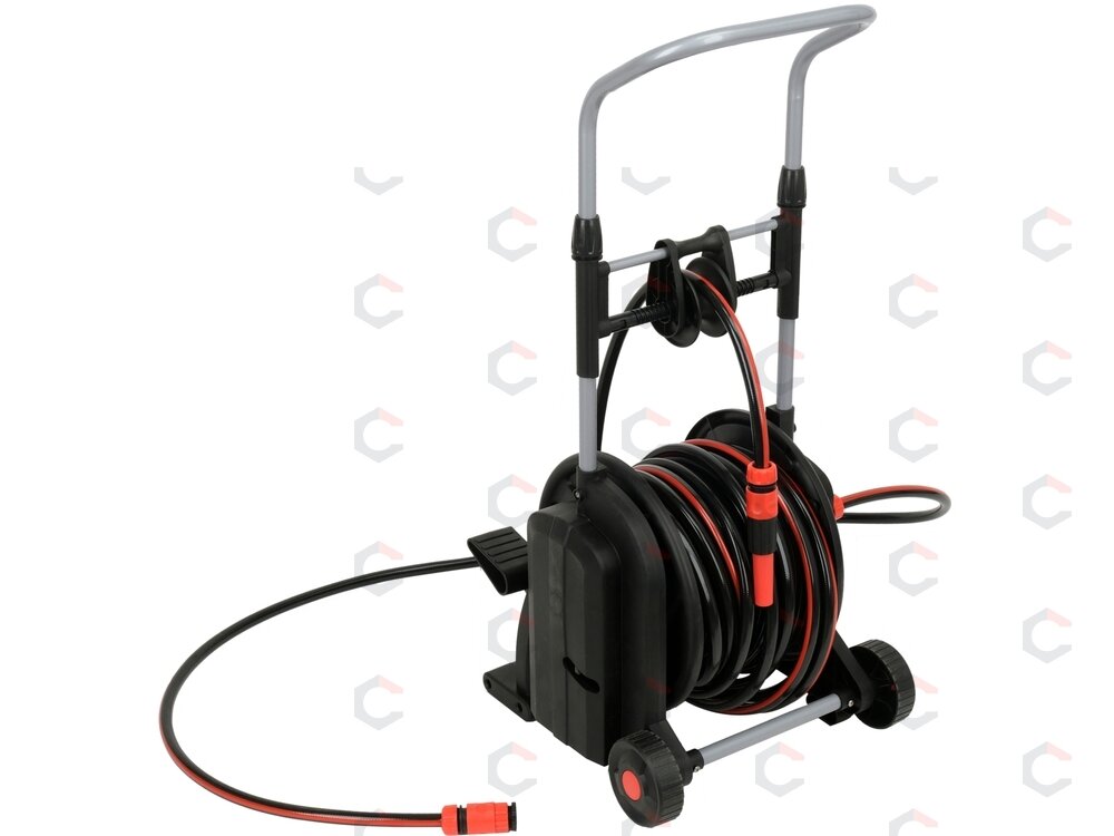 Sodo žarna ritėje su vežimėliu | automatinis vyniojimas | 25 m (YT-90120) Sodo žarna ritėje su vežimėliu | automatinis vyniojimas | 25 m (YT-90120)