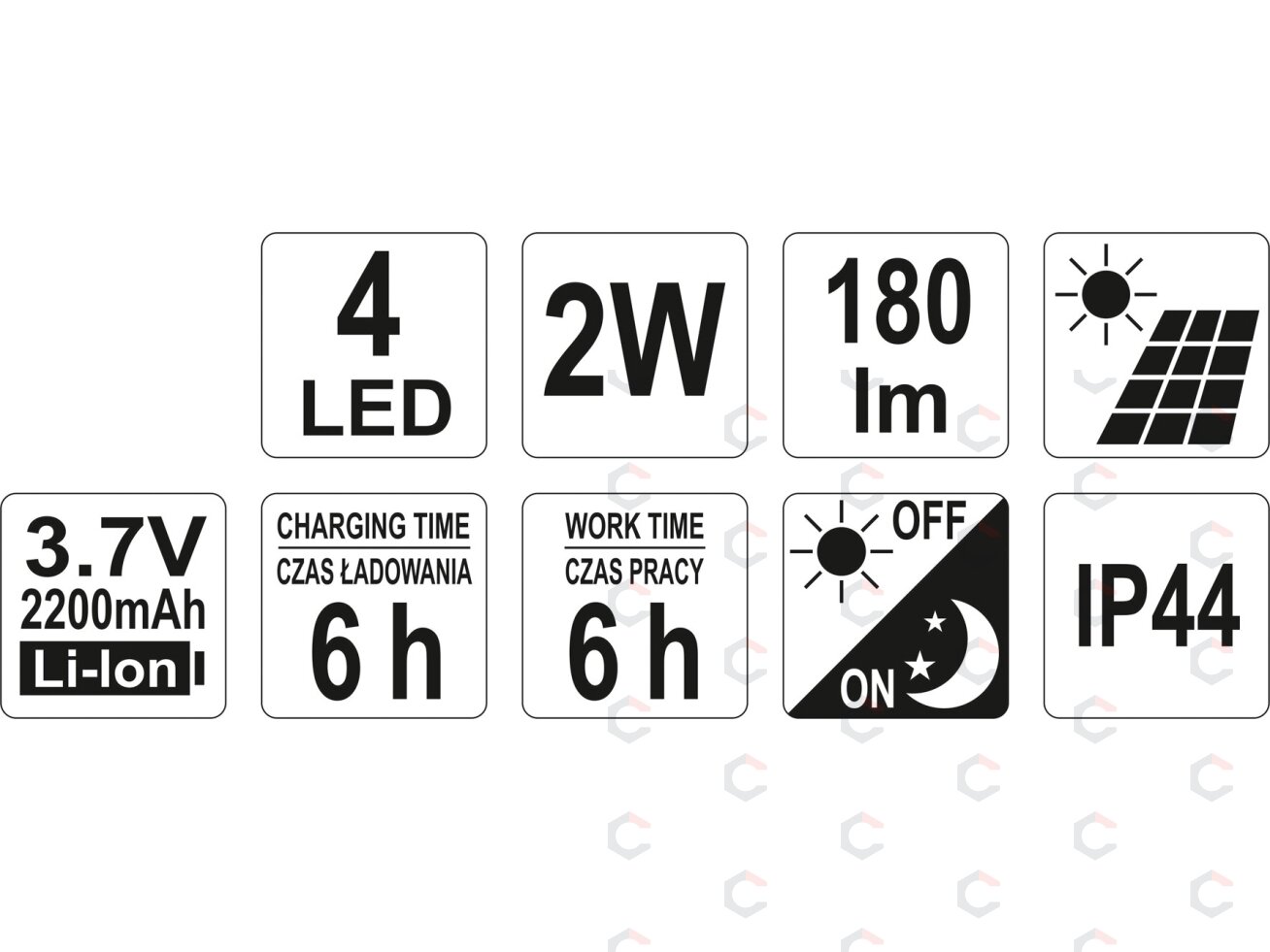Sodo šviestuvas su saulės baterija | Li-Ion 3,7V (YT-81880) 5 Sodo šviestuvas su saulės baterija | Li-Ion 3,7V (YT-81880) 5