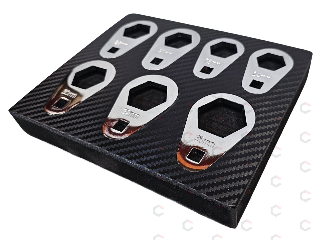 Šoninių adapterinių raktų rinkinys | dėkle | 12,5 mm (1/2") | 24 - 36 mm | 7 vnt. (SK8297S) 2 Šoninių adapterinių raktų rinkinys | dėkle | 12,5 mm (1/2") | 24 - 36 mm | 7 vnt. (SK8297S) 2