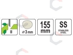 Sodo žirklės nerūdijančio plieno siaurais ašmenimis 155 mm (YT-87860) 4 Sodo žirklės nerūdijančio plieno siaurais ašmenimis 155 mm (YT-87860) 4